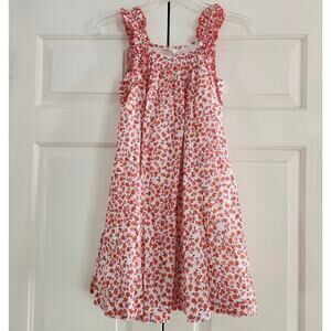 Crewcuts Girls'‎ ruffle-trim summer floral sleeveless orange pink dress sz10